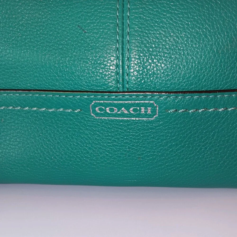 GORGEOUS COACH PARK Small Hobo Crossbody Bag Green Leather Retro Vintage - Picture 3 of 8